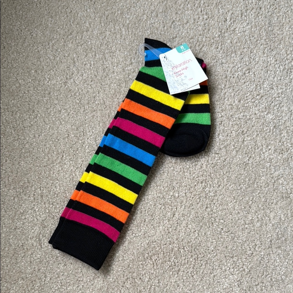 Xhilaration Rainbow Casual Socks Vibrant Stripes